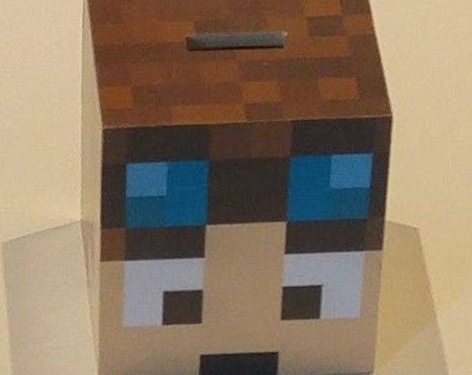 Minecraft inspired Dan tdm moneybox piggy bank