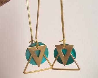 Fine gold turquoise earrings