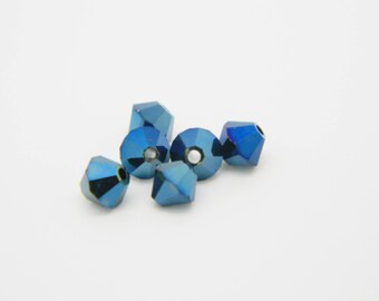 Set of 20 x Pearl swarovski crystal jet AB 4 mm (l674)