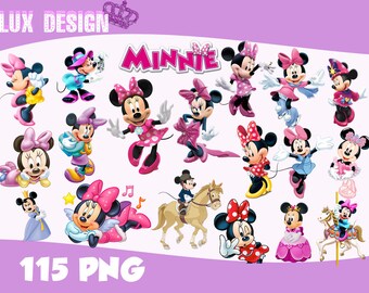 115 Minnie Mouse ClipArt- PNG Images Digital, Clip Art, Instant Download, Graphics transparent background Scrapbook