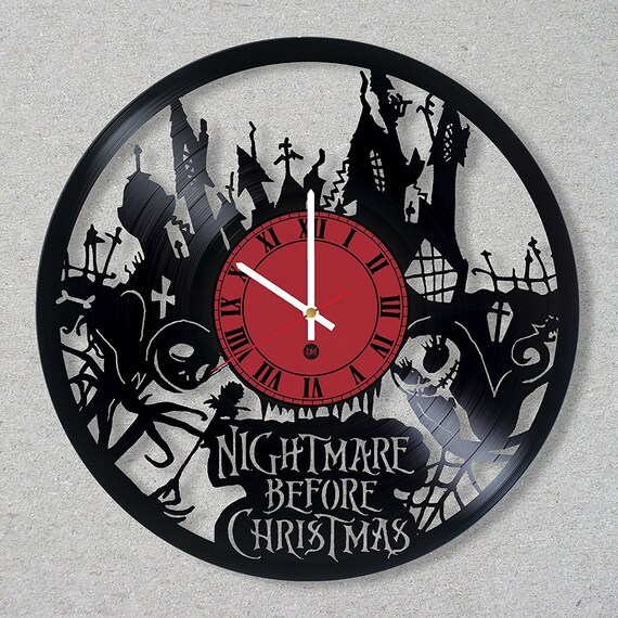 Vinyl Record Wall Clock The Nightmare Before Christmas
