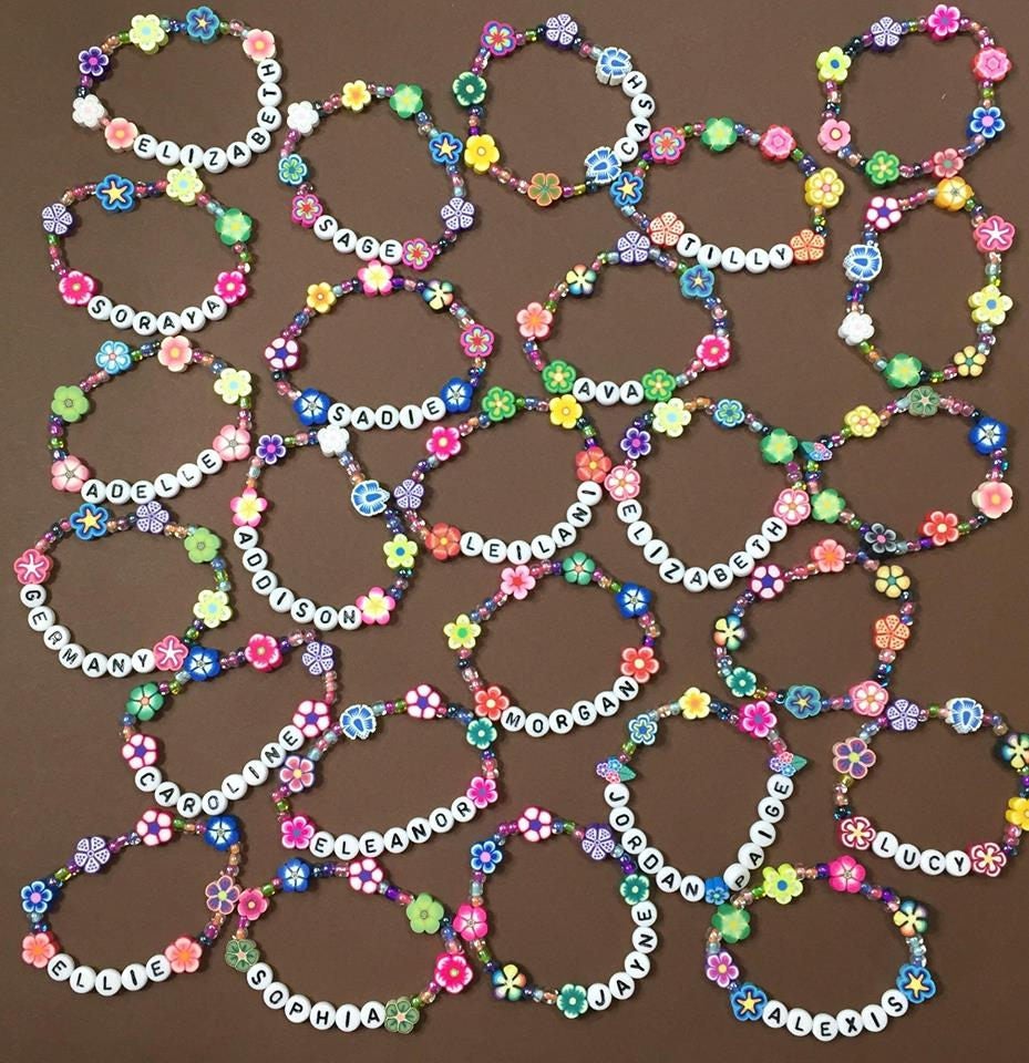 Kids Personalized Luau Party Favors Flower Lei Bracelets