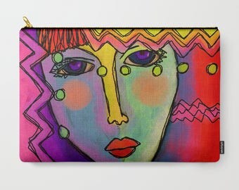 Funky Abstract Art Cosmetics Bag Carry All Pouch Clutch Bag Purse Handbag