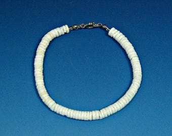 SALE Anklet or Bracelet Puka Shell White Hawaiian Surfer SUP 5235 6273