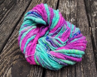 Handspun Art Yarn- Borealis Stripes, Iceland Collection; Signature Jazzturtle SmoothSpun Artisan Yarn