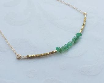 ON SALE May Birthstone Necklace Emerald Necklace Emerald Birthstone Bridesmaids Gift May Anniversary Gift for Mom