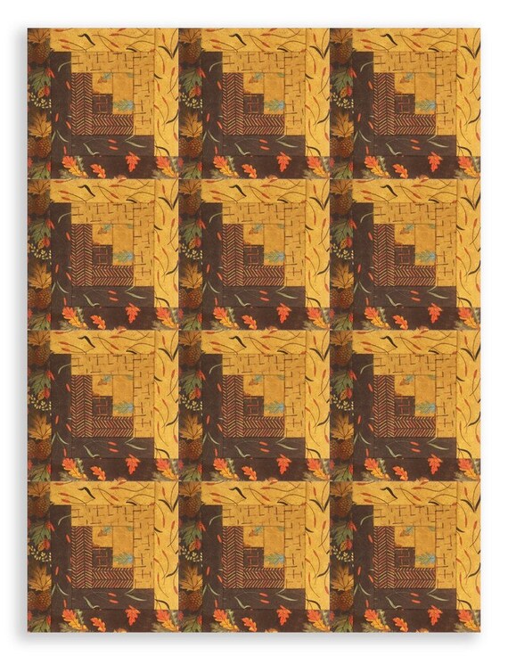 Moda FLANNEL PreCut 12 Block Log Cabin Quilt Kit Fall Impressions