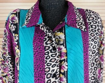Haut Femme Krazy Kat Taille 3X - En Rayonne Et Polyester, Multicolore, Occasion Très Bon état