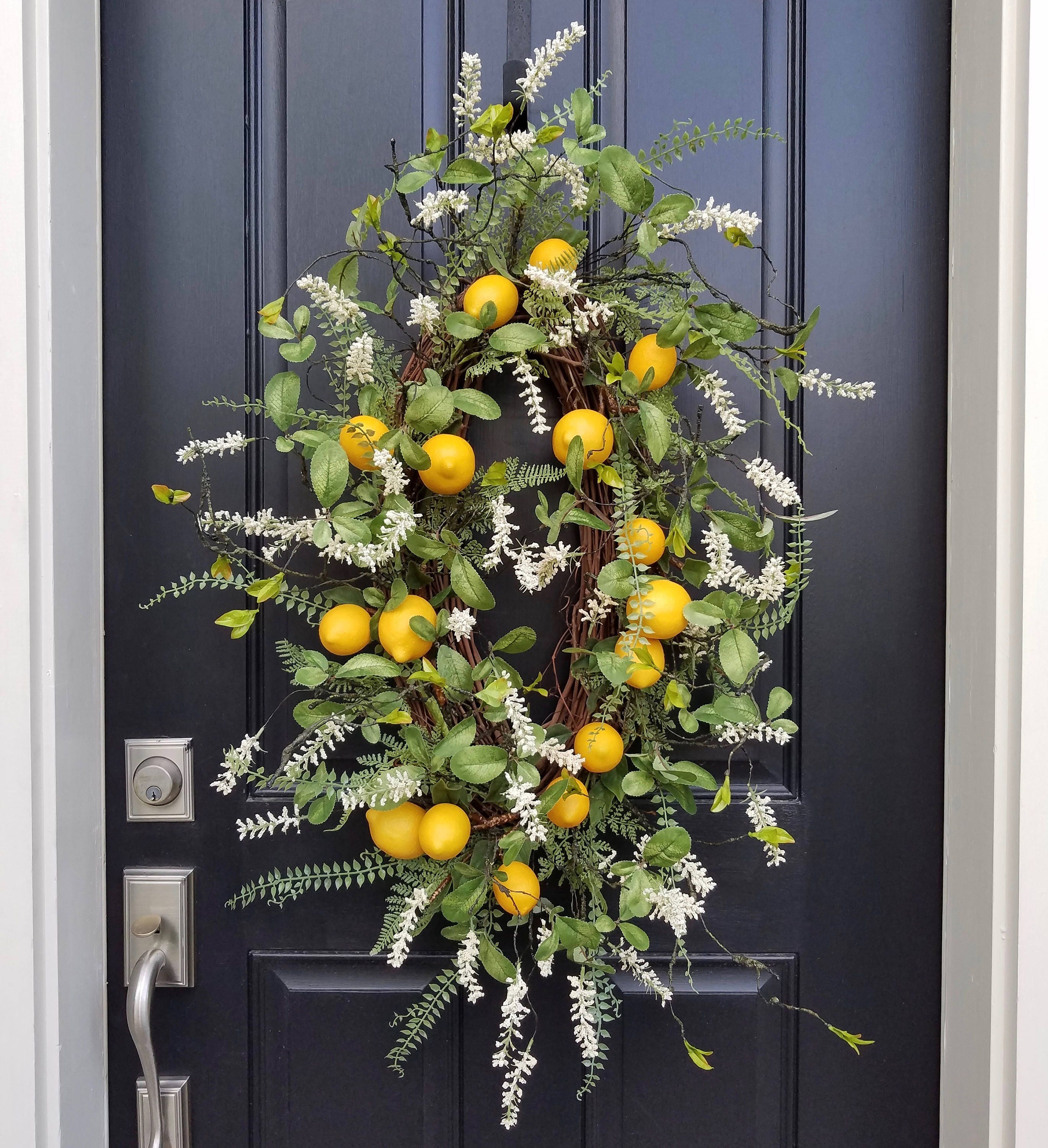 Lemon Wreaths Artificial Lemon Wreath Summer Front Porch