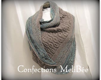Knitted shawl/ Knitted scarf/ Handmade - Shawl (Foulard) tricoté à la main