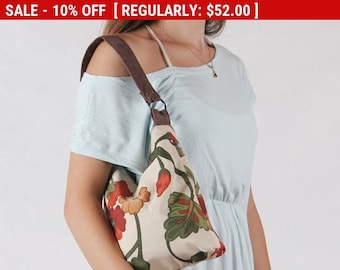 floral handbag, floral bag, vegan bag, evening handbag, fabric handbags, vegan hobo bag, womens handbags, canvas handbag, canvas hobo bag