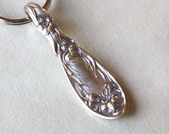 Spoon Key Ring Spoon Keychain Silverware Key Chain Narcissus Pattern