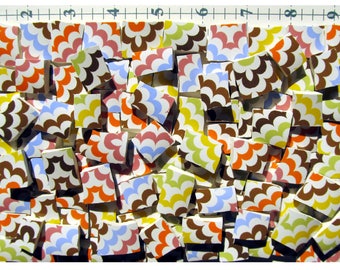 Colorful Scallop designs – 110 pieces of broken china mosaic tiles