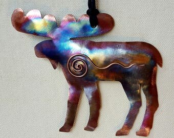 Handcrafted Copper Moose Ornament