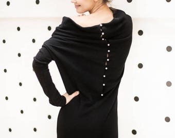 SALE - Loose dress | Black sweater dress | Comfy dress | LeMuse loose dress