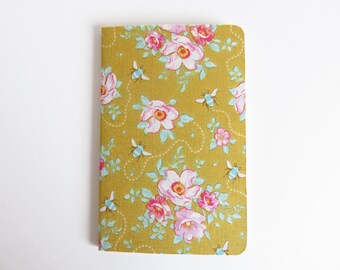 Tilda 'Bumblebee' Fabric Cover Moleskine Cahier Pocket Notebook
