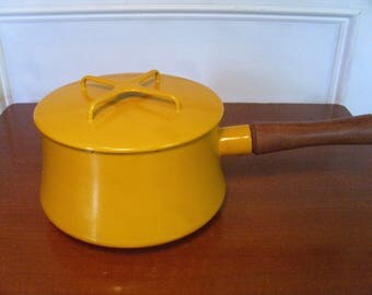 Vintage 1950's/1960's Yellow Dansk Pot w/Trivet Lid