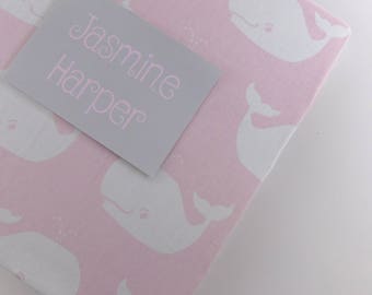 Modern Baby Book Girl Baby Memory Book Pink Whale