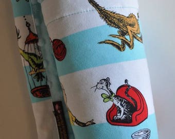Gender Neutral Baby Minky Blanket, Snuggle Size, Dr. Seuss and White Minky