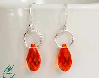 cut tangerine quartz earrings