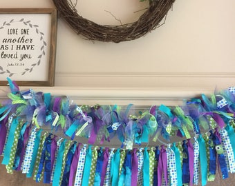 Monster Inc Baby Shower - Monster Party - Monster Inc Fabric Banner - Monster Inc Birthday Banner - Birthday Banner - Sully Fabric Banner -