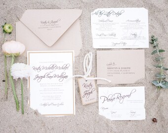 Rustic Beach Wedding Invitation - SAMPLE