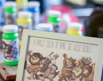 Where the Wild Things Are- favor sign "a magic trick to tame the wild things"- PDF file