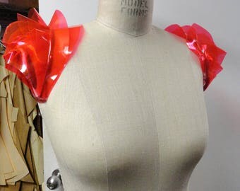 S/M Red Clear Shrug - tinted PVC layered shrug from Artifice Clothing