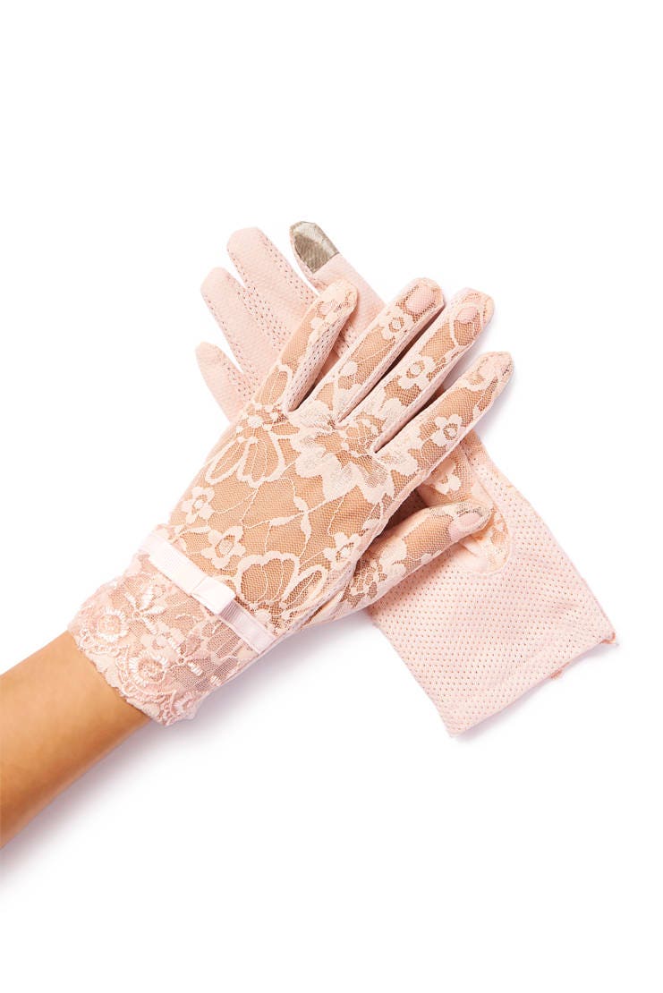 Pink Lace Gloves Amelie Vintage Lace Gloves