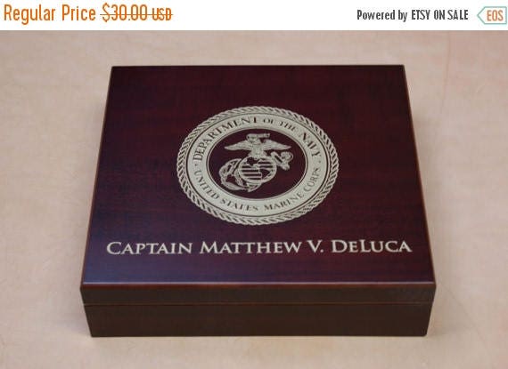 SEPTEMBER SALE Engraved Humidor with Personalization