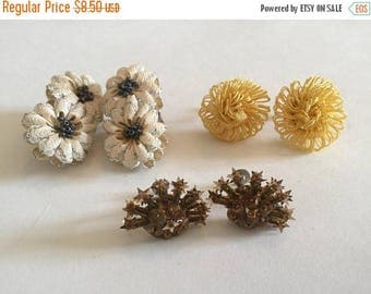 SUMMER SALE Funky Destash Craft Lot of Vintage Clip On and Screw Back Earrings