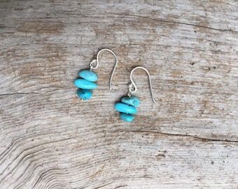 For Cassondra - Fine silver and turquoise earrings