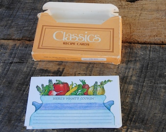 Vintage Recipe Cards Crock Vegetables Current Classics Here's What's Cookin' Set of 27