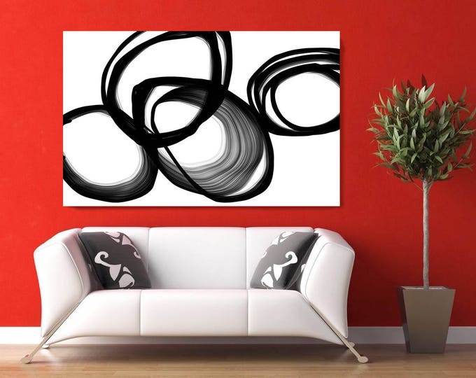 Abstract Expressionism in Black And White 23. Unique Abstract Wall Decor, Large Contemporary Canvas Art Print up to 72" by Irena Orlov