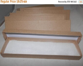 On Sale 10 Kraft 8"x2"x1" Necklace Boxes, Cotton Filled, Presentation Jewelry Boxes