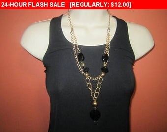 vintage purple beaded chain necklace