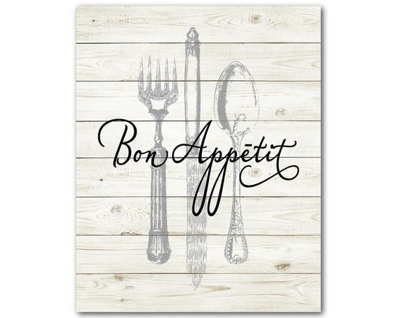 Kitchen Wall Art Bon Appetit Housewarming Gift Wall