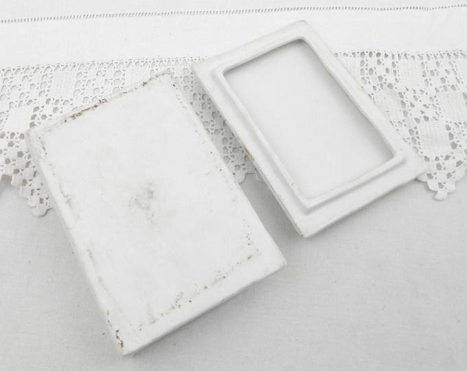 Antique White Porcelain Book Shaped Box, French Wedding Bone China Porcelaine de Paris Jewelry Container, Shabby Chateau Farmhouse Decor