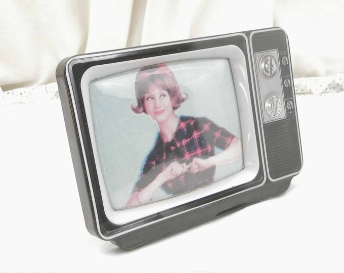 Vintage 1960s Television Screen Picture Frame made of Metal, Retro TV Easel Standing Photo Frame, 1970s Home Interior Decor from France
