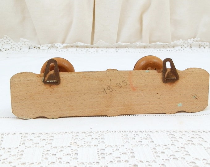 Antique French Faux Bamboo Wooden 2 Hook Coat Rack, Home Improvement, 2 Hat Clothes Hooks Made of Wood from France, Country Cottage Decor