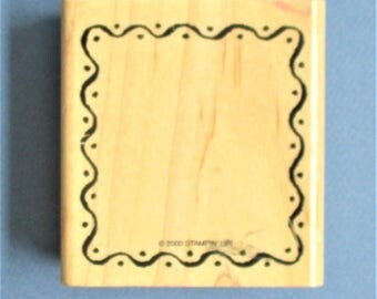 Border Frame Craft Rubber Stamp Destash Craft Supply Scrapbooking Card Making Stamping Supply Wood Mount Carved Rubber Decorative Frame