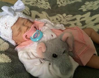 reborn baby girl from huggable sculpt by Marita Winters reborn artist Michele Bouille available for adoption