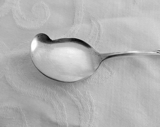 Antique Sterling Baby Spoon Pusher, Forget-Me-Not Flowers, Baby Gift, Christening, New Baby