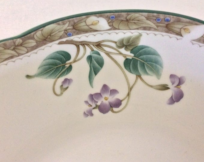 Noritake Le Parc Vegetable Bowl, China Dish Violets Scalloped Rim, Pattern 9421, Japan, Replacement Dishes