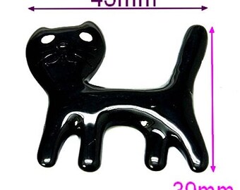 set of 10 large embellishments "black cat" 43 * 39mm