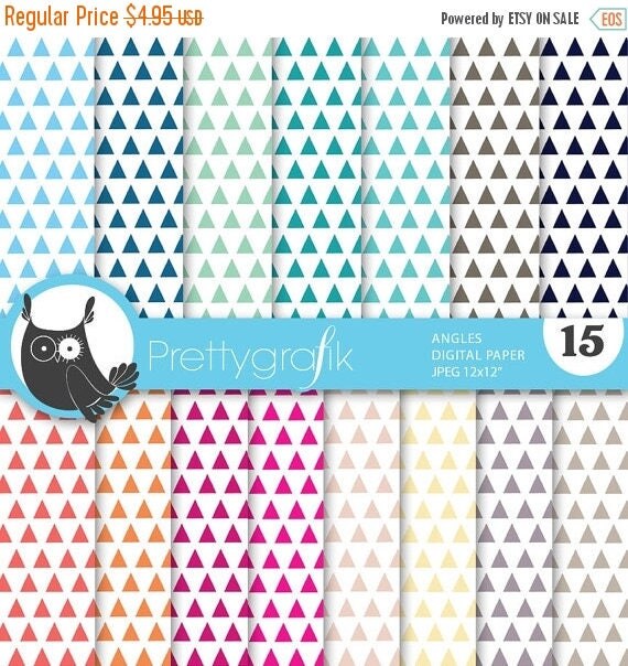 80% OFF SALE triangle geometric digital paper, commercial use, scrapbook papers, background - PS637 Il_570xn