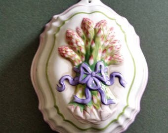 Le Cordon Bleu Asparagus Jello Aspic Mold and Wall Hanging - The Franklin Mint - 1986 - With Nail Ready to Hang - Provencal Decor