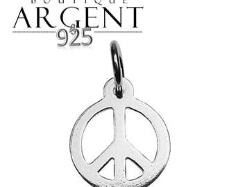 Peace charm 14.9 mm X 9.6 mm Sterling Silver 925 for jewelry making