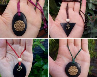Shungite Necklace, Macrame, EMF protection, Grounding Stone, Magic, aura stone, chakra balancing, Hippie,Earthy, Boho, Tribal, Earthy, Gypsy