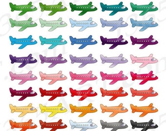 50% OFF Airplane Clipart, Plane Clip Art, Airline Jets, Airplane Icons, Planner Stickers, Digital Graphics, PNG, Commercial